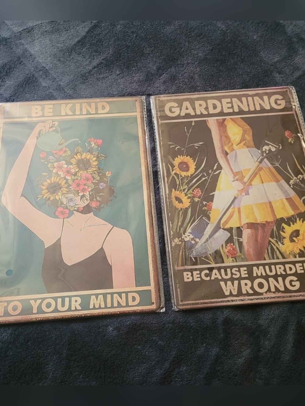 Set of 2 Metal Gardening Signs